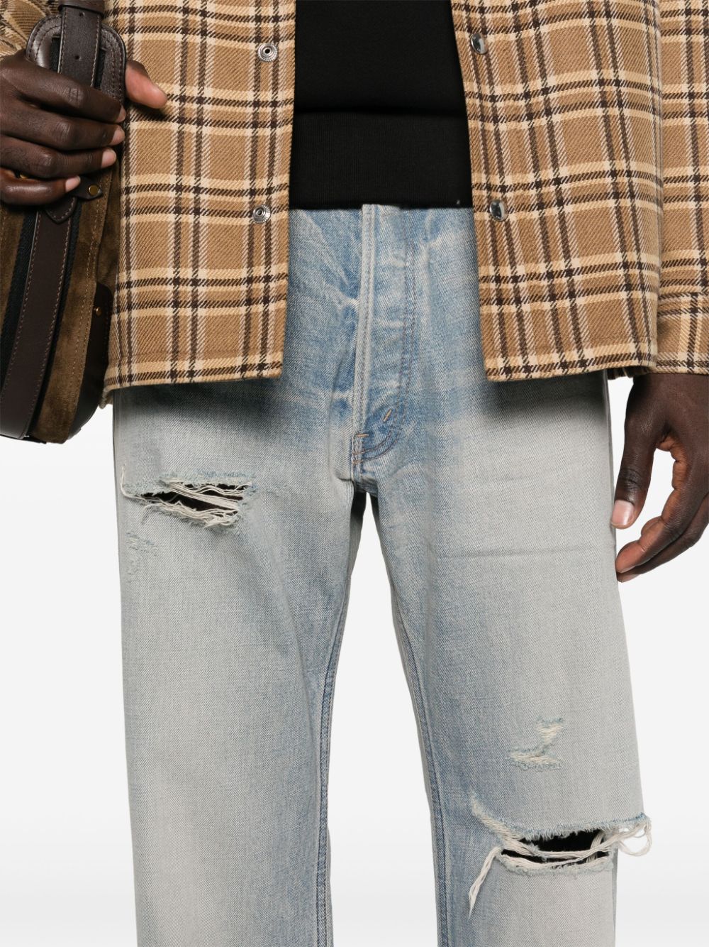 Celine Men Jeans Wesley In Denim Lavaggio Eastside Distressed