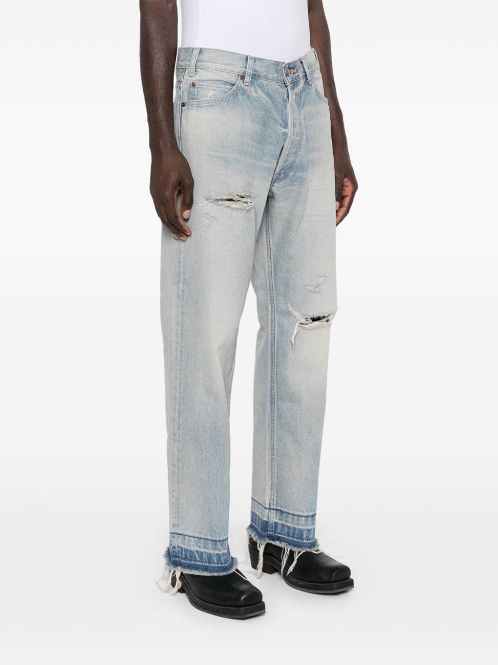 Celine Men Jeans Wesley In Denim Lavaggio Eastside Distressed