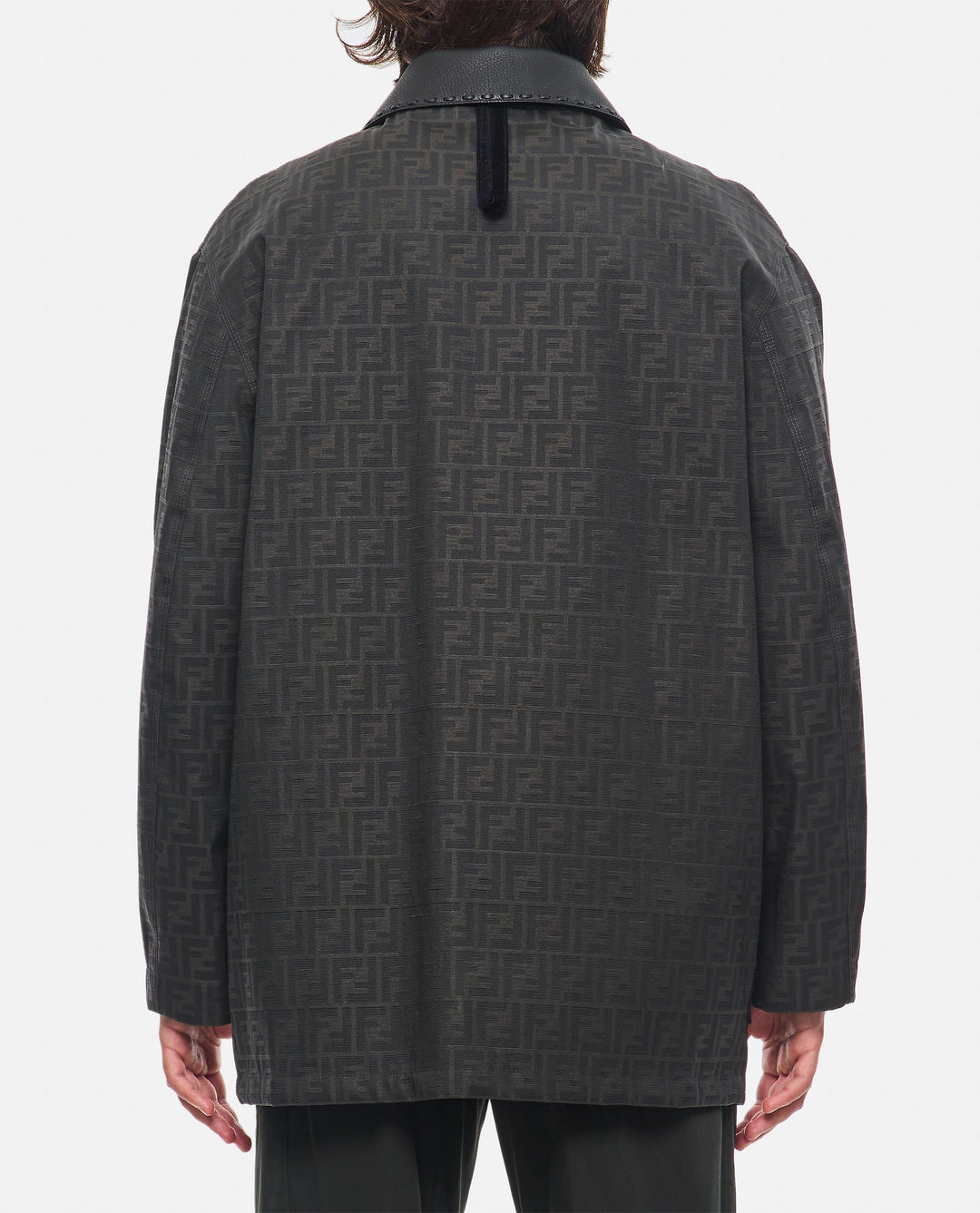 Fendi Men Blouson Coated Canvas Logo