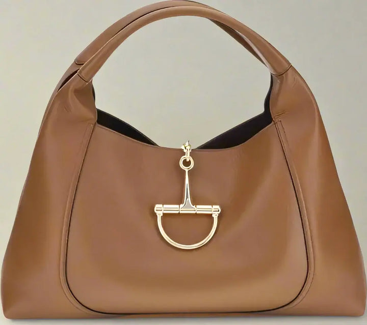GUCCI SOFTBIT brown leather maxi Shoulder Bag