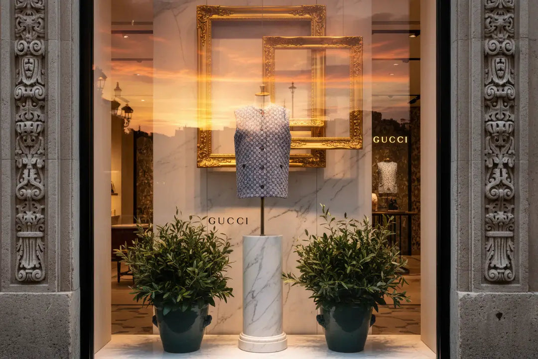 Floral patterned vest with buttons on a plain background