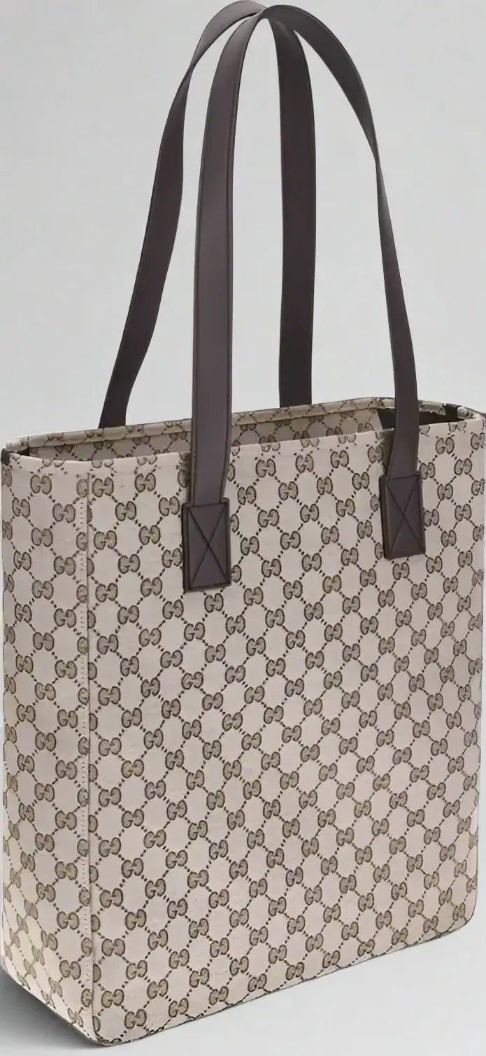 GUCCI men's GG fabric Tote Bag with embossed logos