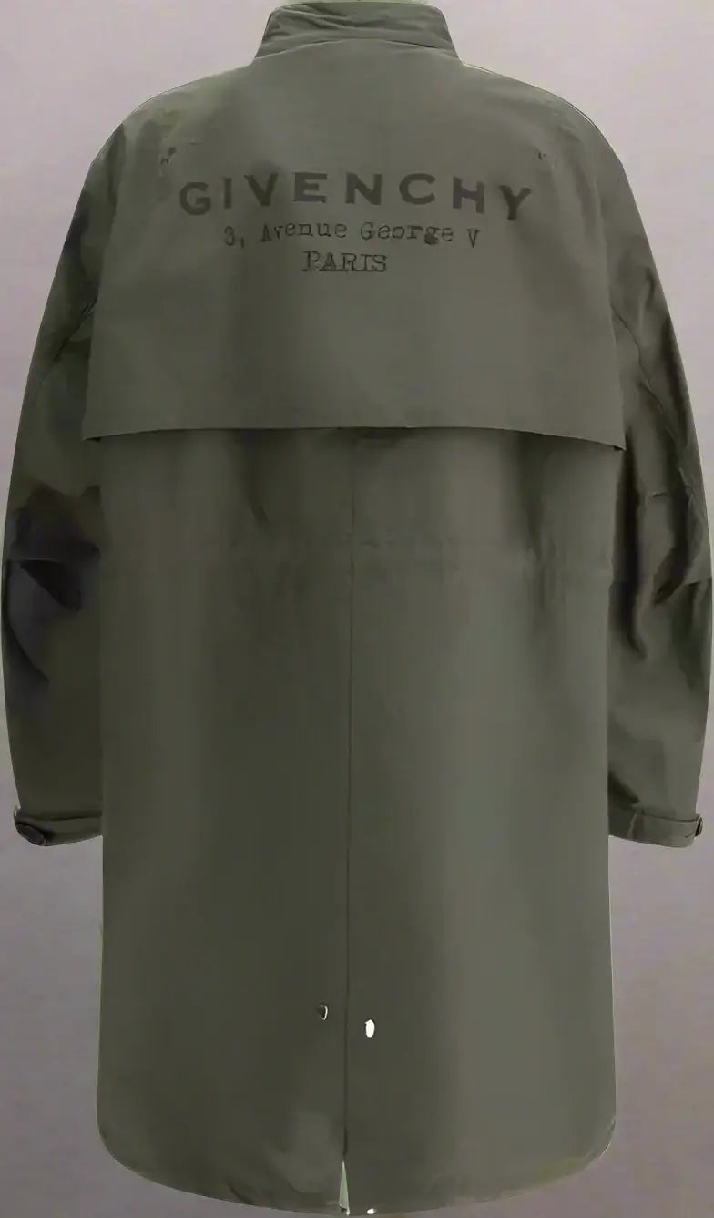 Green Givenchy jacket on a white background