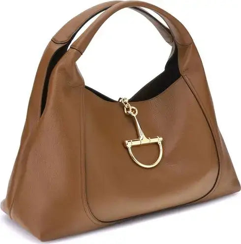 GUCCI SOFTBIT brown leather maxi Shoulder Bag