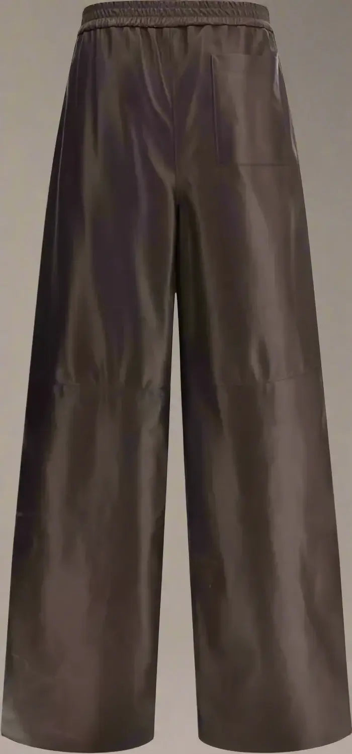 Brown wide-leg pants on a white background