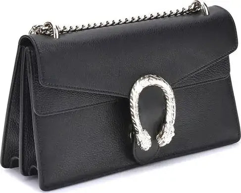 GUCCI black leather Dionysus medium Shoulder Bag
