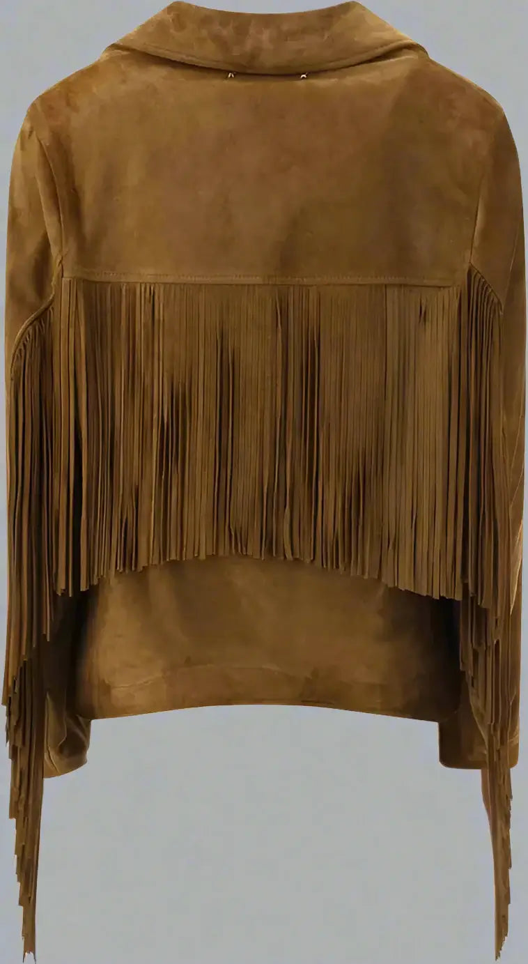 GOLDEN GOOSE women's brown Suede Jacket with fringes