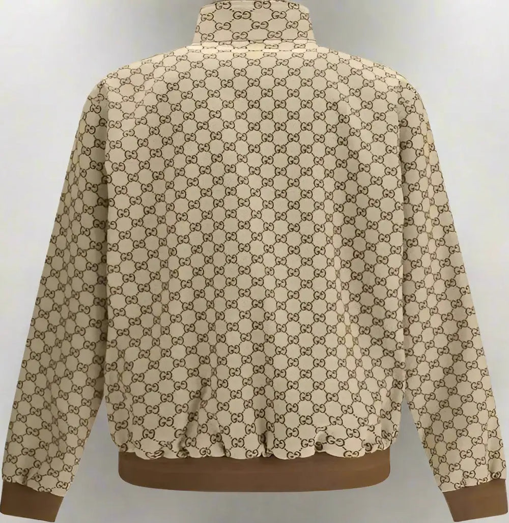 Beige jacket with a pattern on a white background