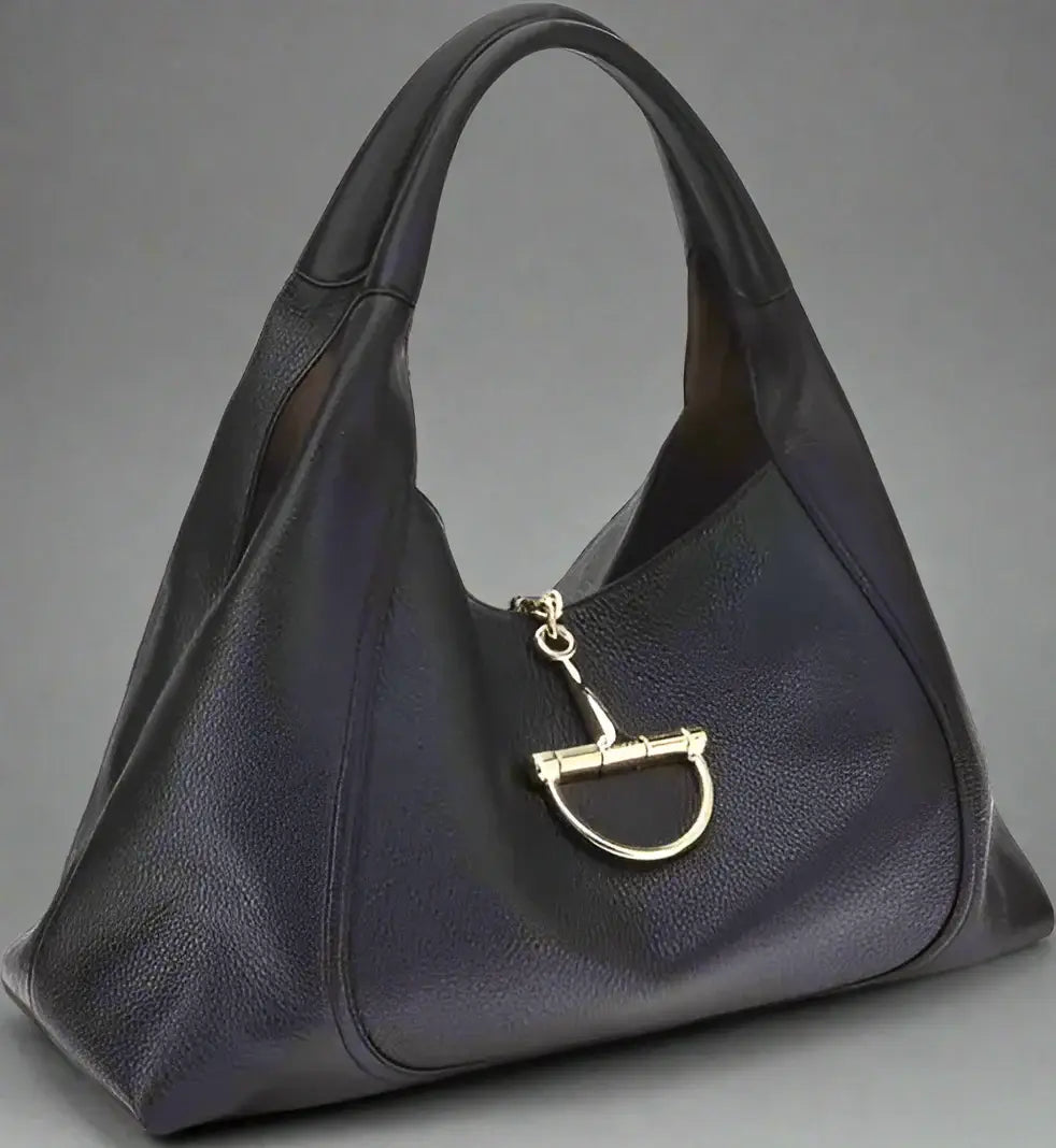 GUCCI SOFTBIT brown leather maxi Shoulder Bag