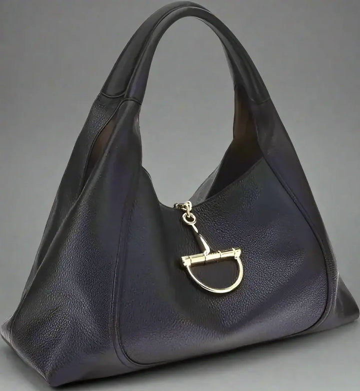 GUCCI SOFTBIT brown leather maxi Shoulder Bag