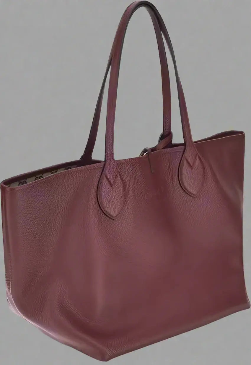 GUCCI women's black, beige, dark brown reversible leather Totissima Tote Bag