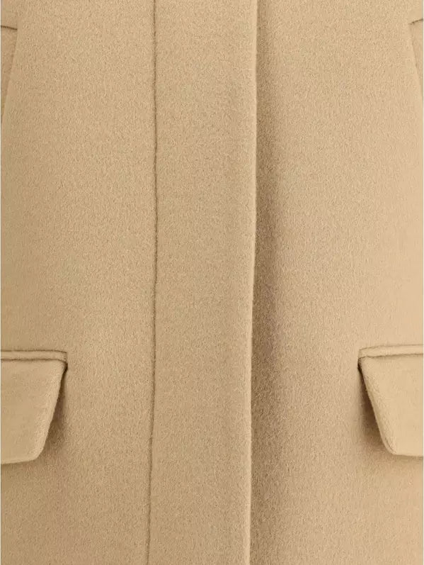 Close up of brown wool jacket