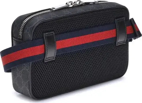 GUCCI men's black GG fabric Fanny Pack