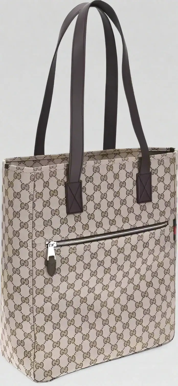 GUCCI men's GG fabric Tote Bag with embossed logos
