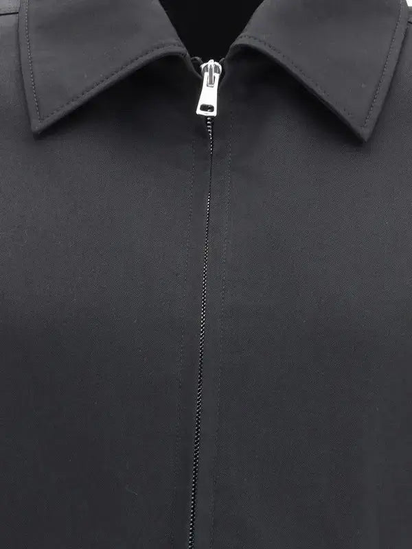 GUCCI men's black Cotton Jacket with rear waist GUCCI stripes