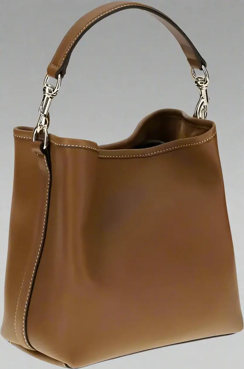 Gucci GG Emblem Leather Bucket Bag