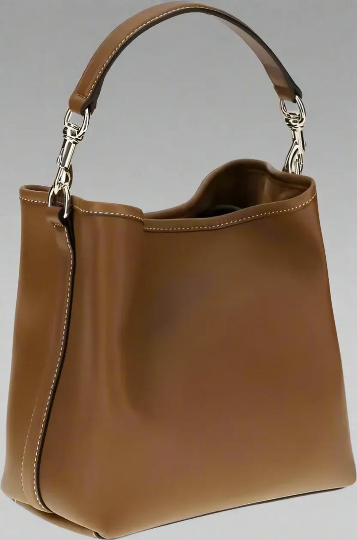 Gucci GG Emblem Leather Bucket Bag
