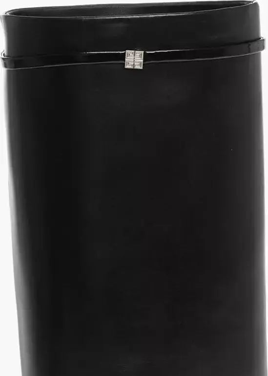 GIVENCHY women's black leather Wedge Heel RAVEN Leather Boots 9cm