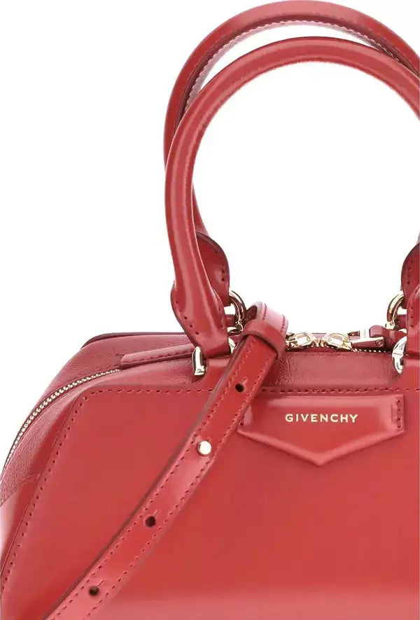 GIVENCHY women's red leather Antigona East-West mini Handbag