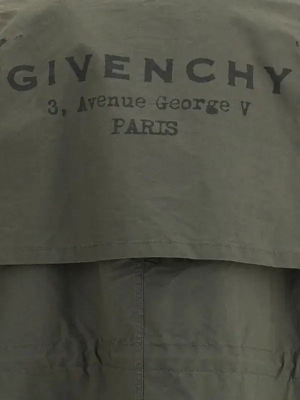 Givenchy logo on a beige fabric background