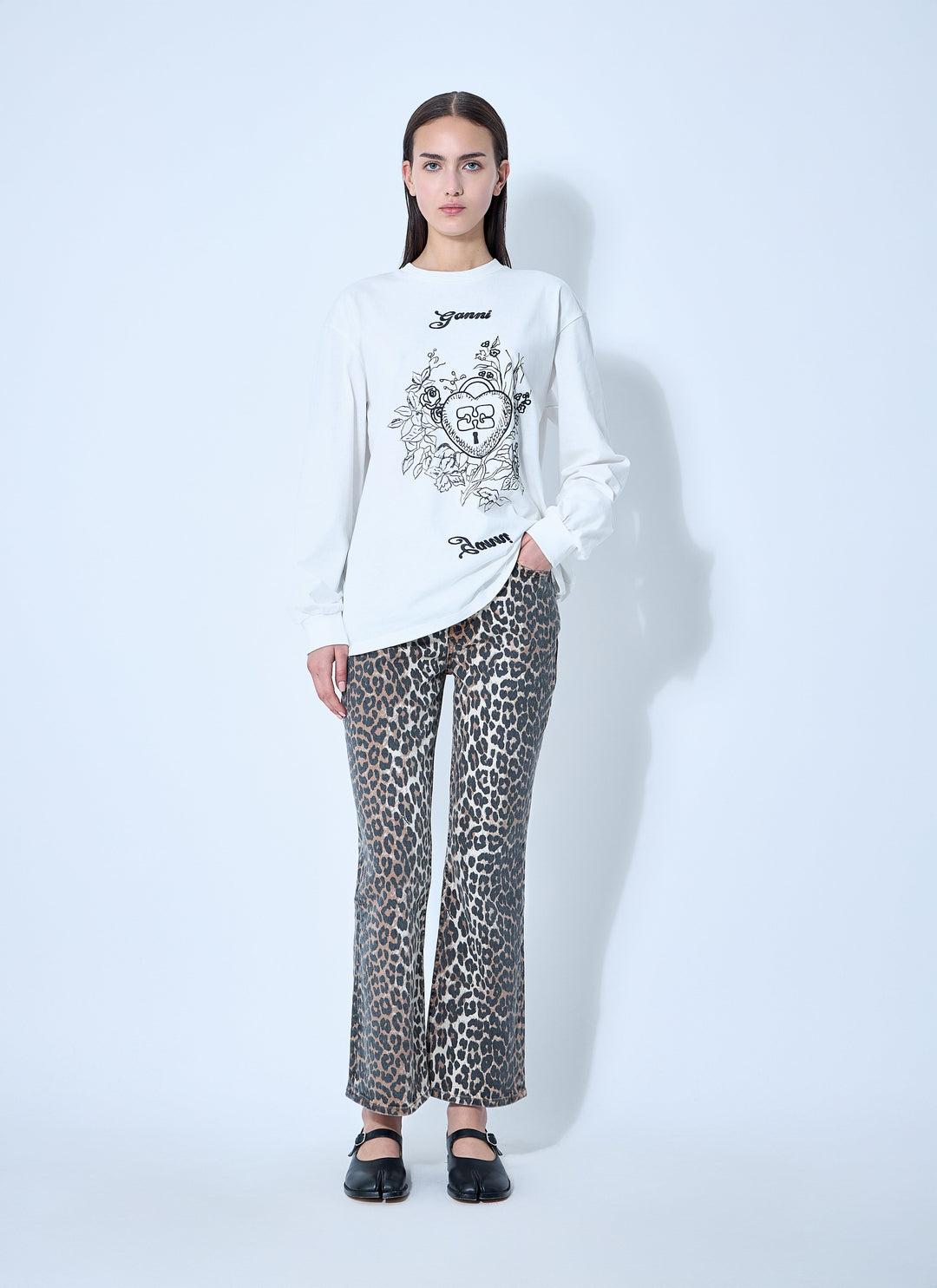 Ganni Women Betzy Leopard Print Jeans