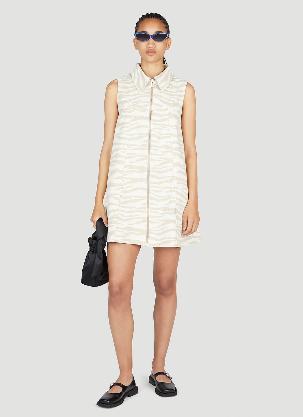 Ganni Women Zebra Print Mini Dress