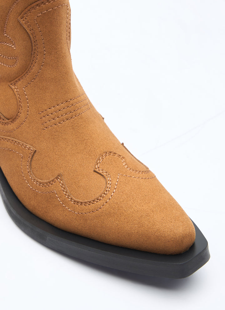 Ganni Women Mid Shaft Embroidered Western Boots