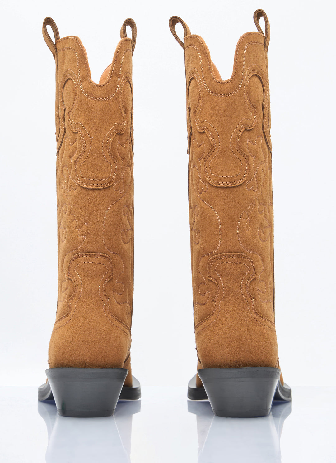 Ganni Women Mid Shaft Embroidered Western Boots