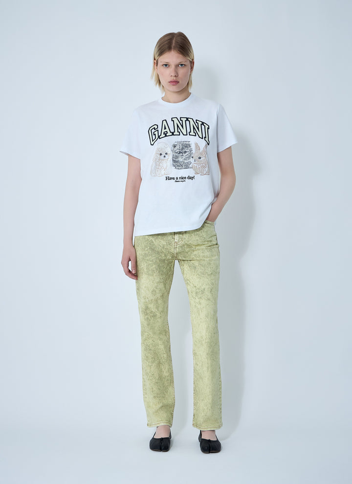 Ganni Women Logo Motif T-Shirt