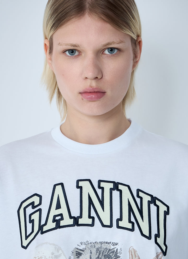 Ganni Women Logo Motif T-Shirt