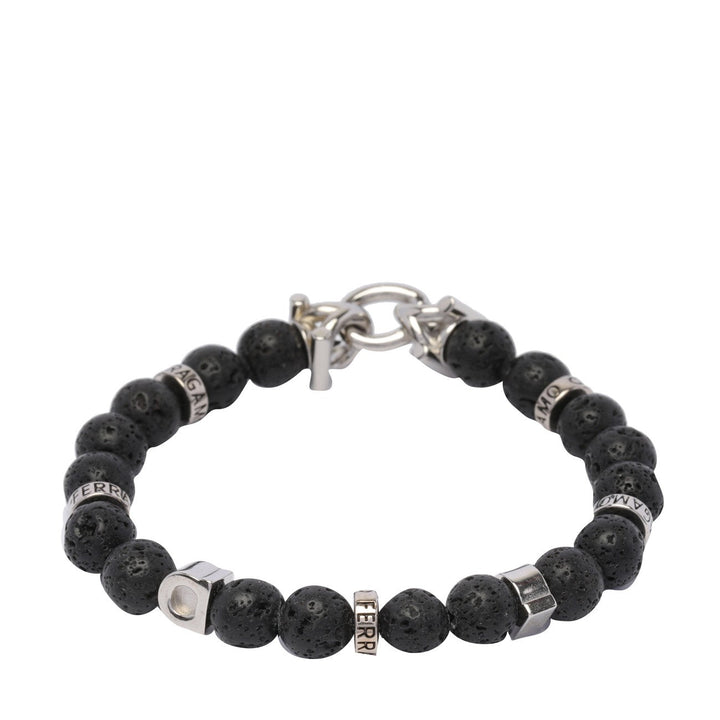 Ferragamo Men Gancini Logo Beaded Bracelet