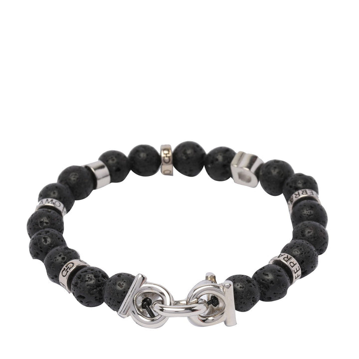 Ferragamo Men Gancini Logo Beaded Bracelet