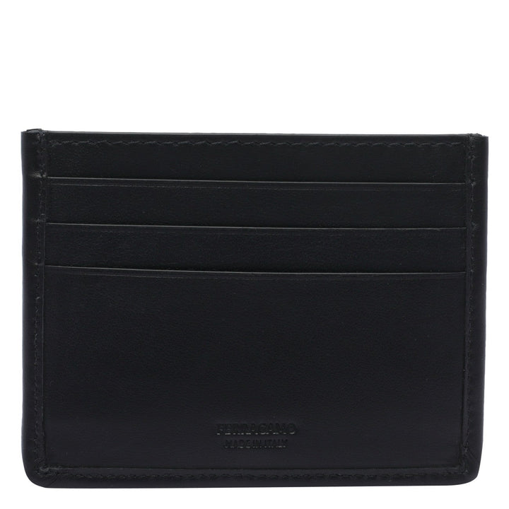 Ferragamo Men Gancini Logo Woven Cards Holder