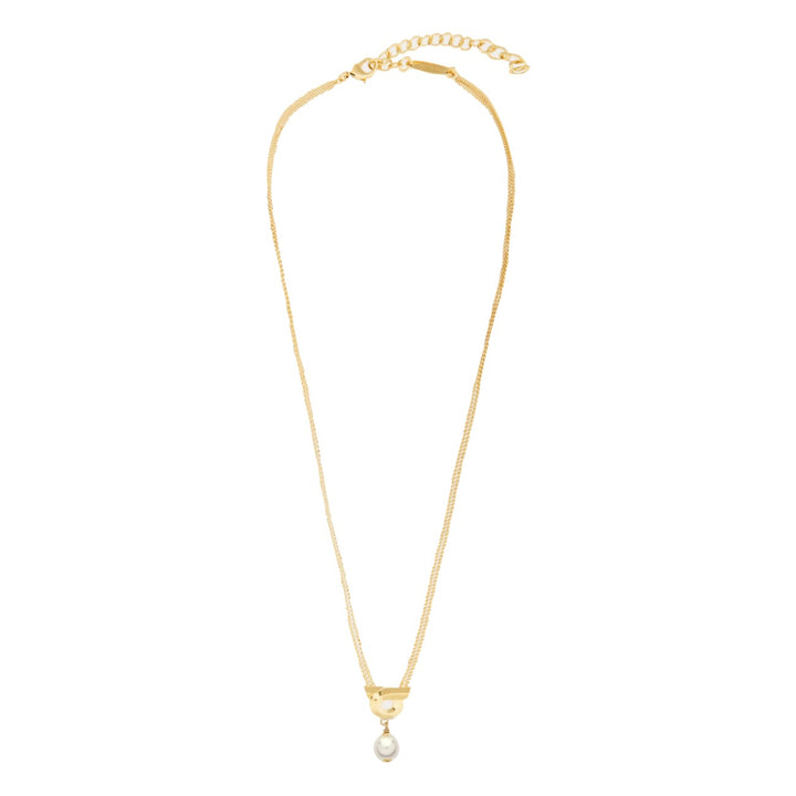 Ferragamo Women Gancini Necklace With Pearls And Crystals