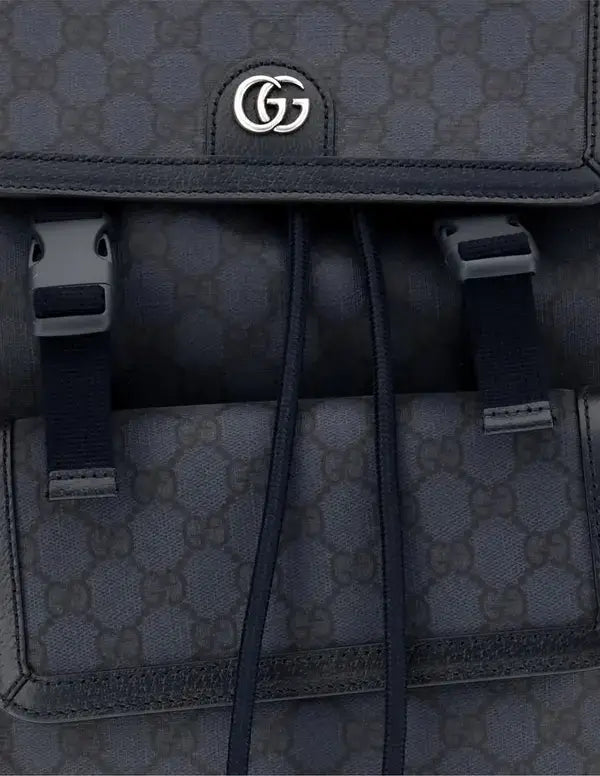GUCCI men's Large Ophidia Backpack with all over embossed logo pattern