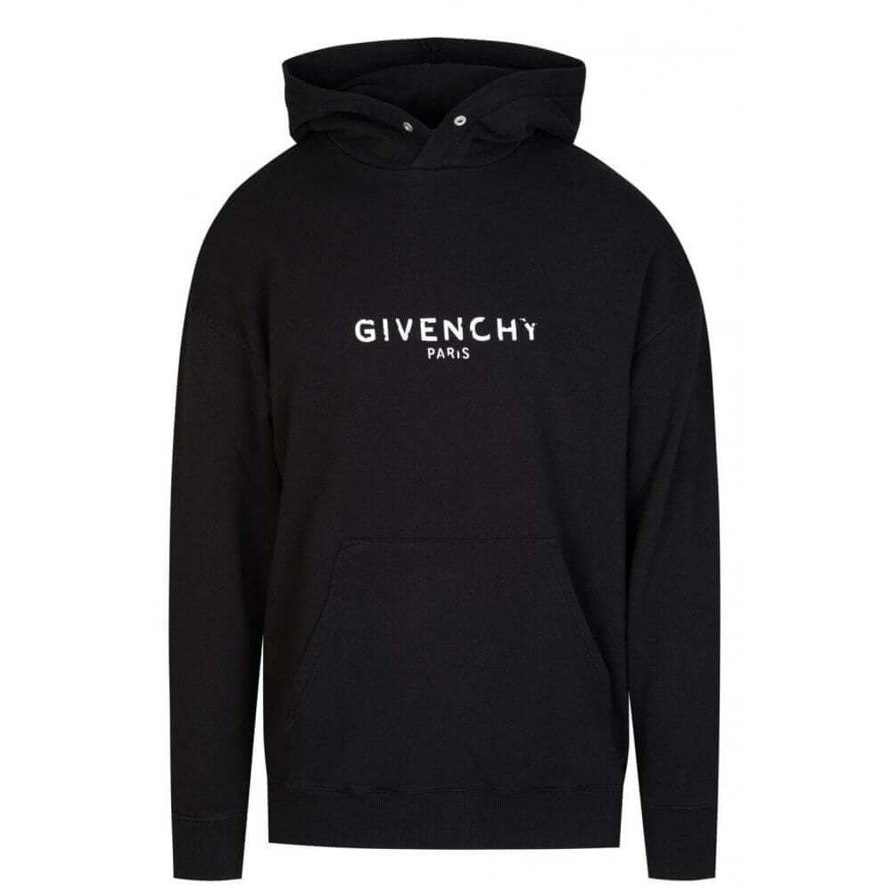 Black hoodie with Givenchy logo on a white background