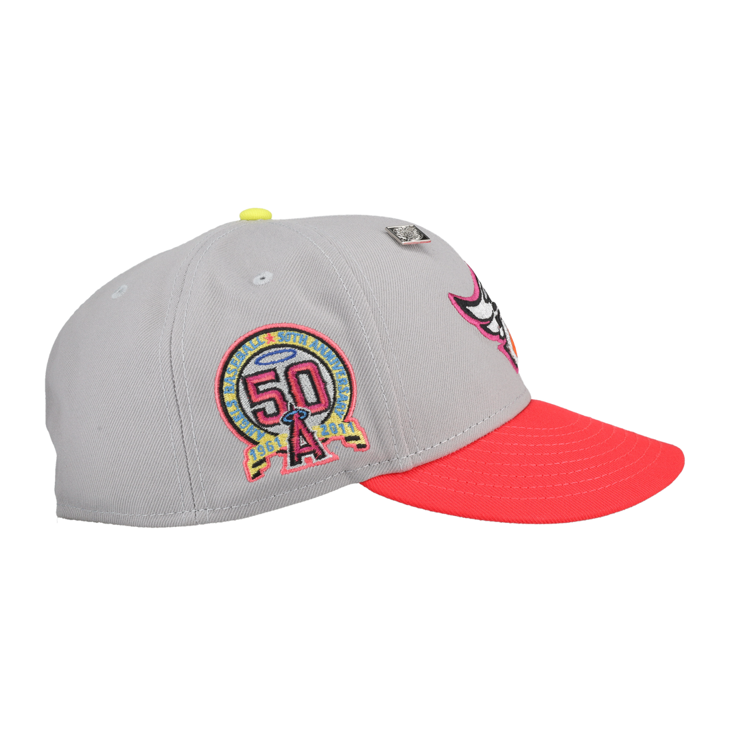 Anaheim Angels 50th Anniversary Patch Grey 59Fifty Fitted Hat