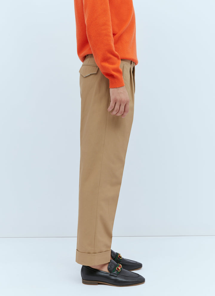 Gucci Men Cotton Gabardine Tailored Pants