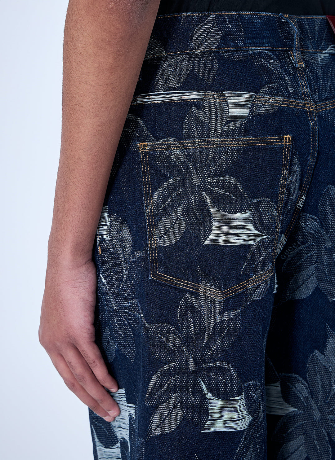 Gucci Men Denim Jacquard Shorts