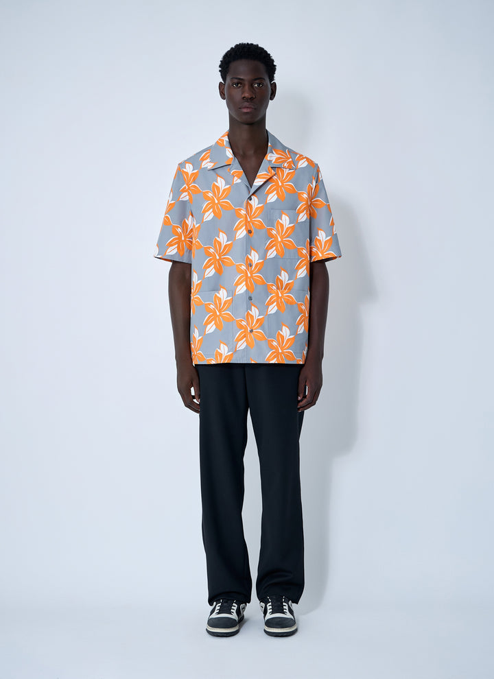 Gucci Men Printed Cotton Poplin Shirt