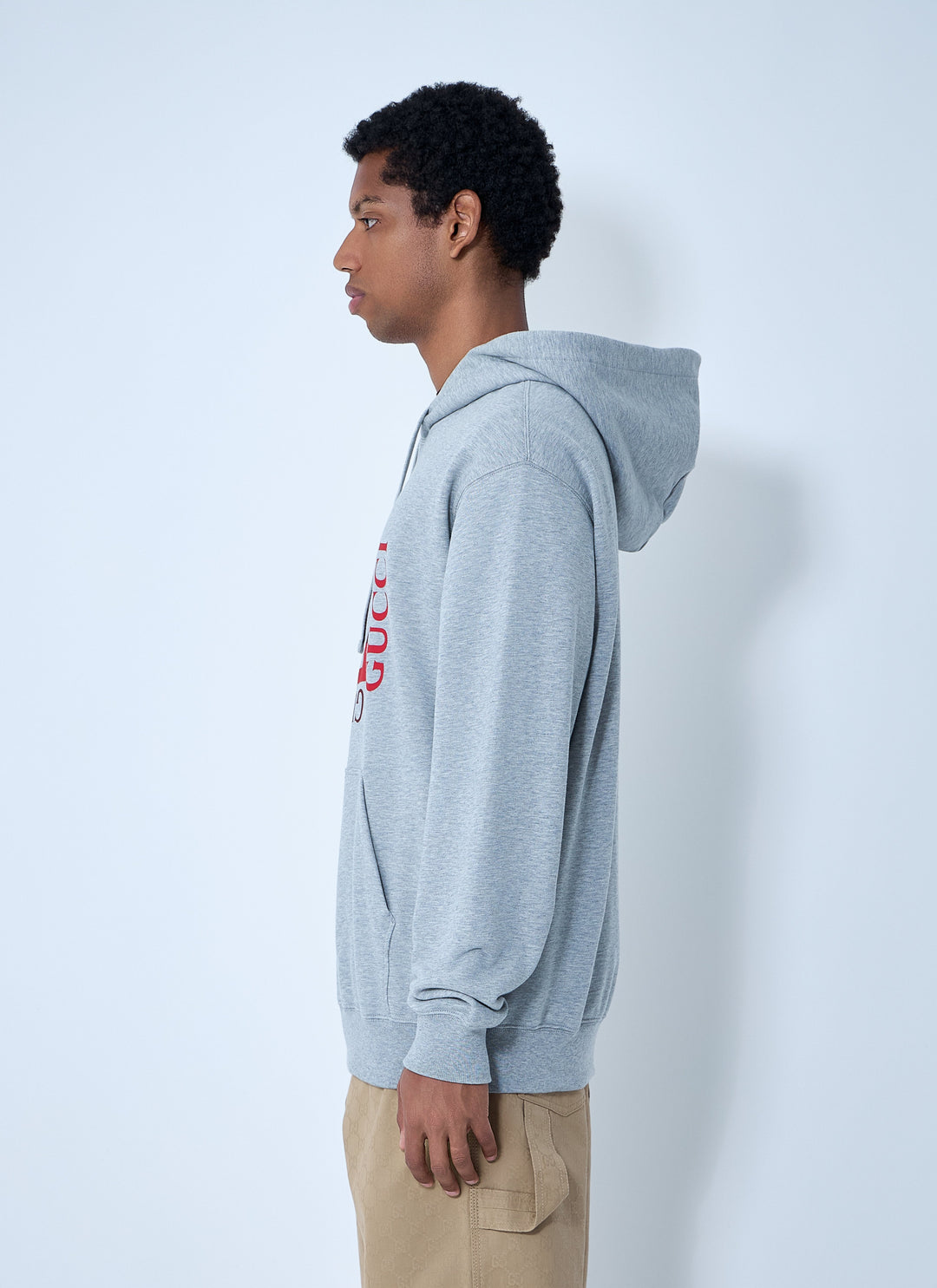 Gucci Men Logo Motif Hooded Sweatshirt