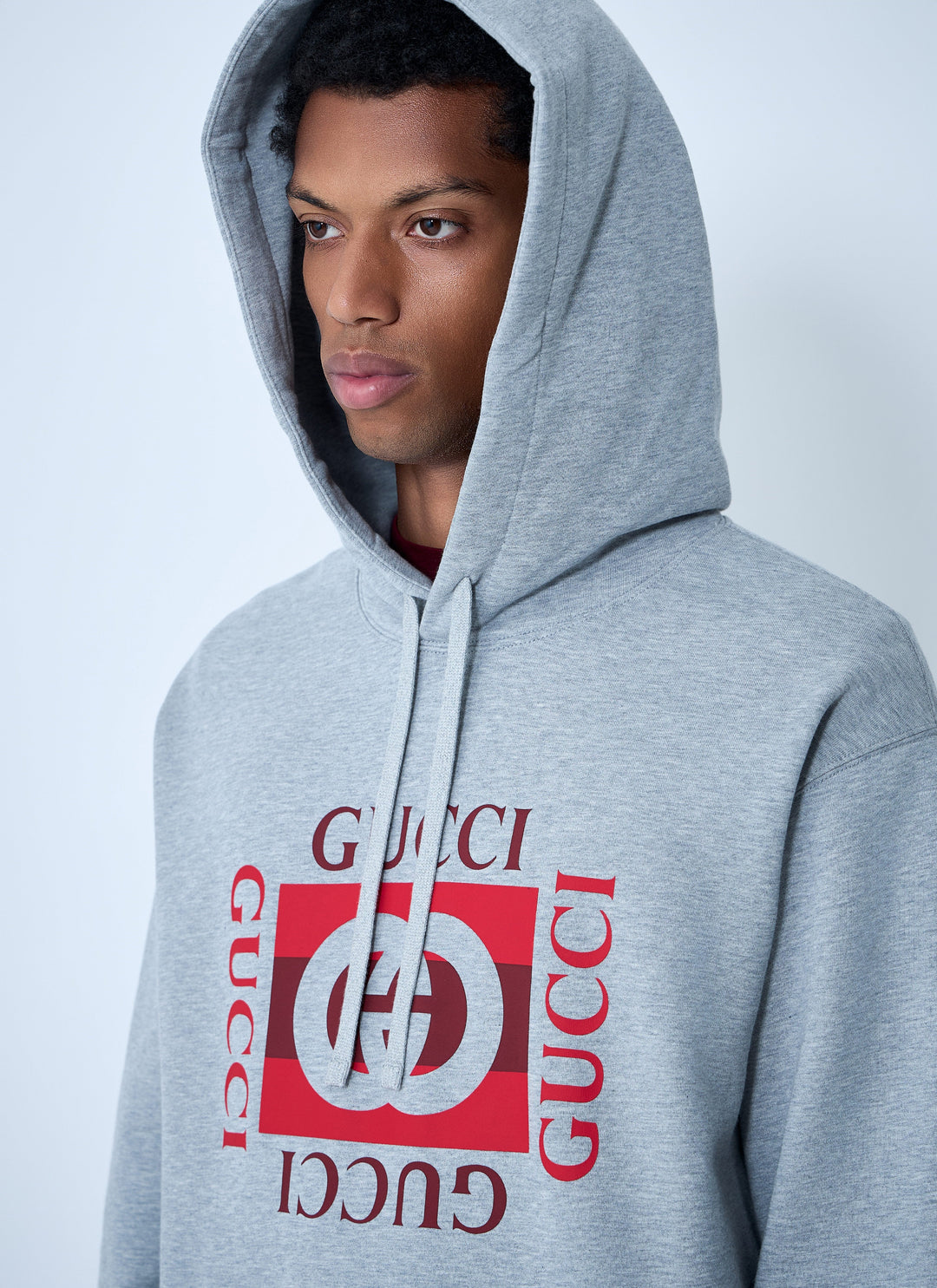 Gucci Men Logo Motif Hooded Sweatshirt