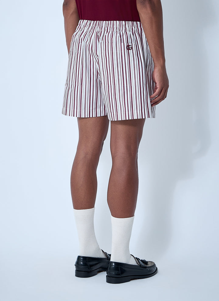 Gucci Men Striped Logo Motif Shorts