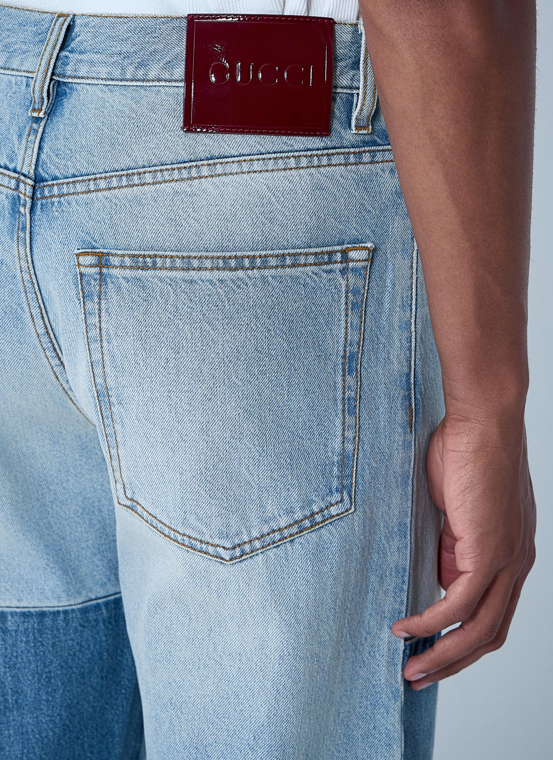 Gucci Men Contrast Panel Jeans