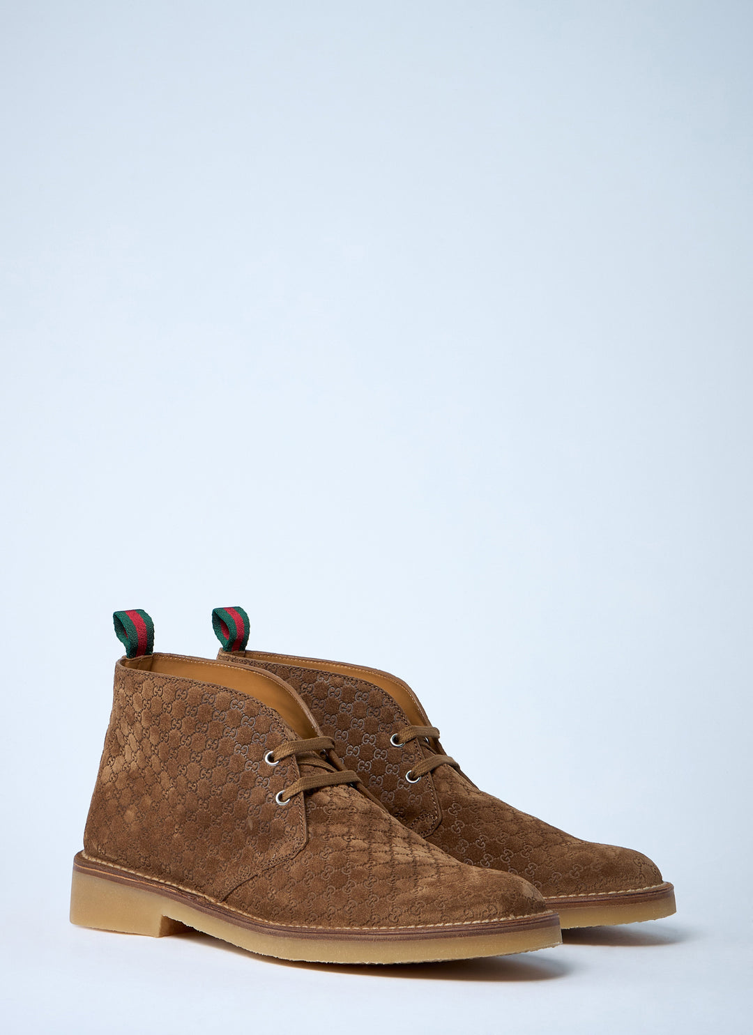 Gucci Men Gg Suede Boots
