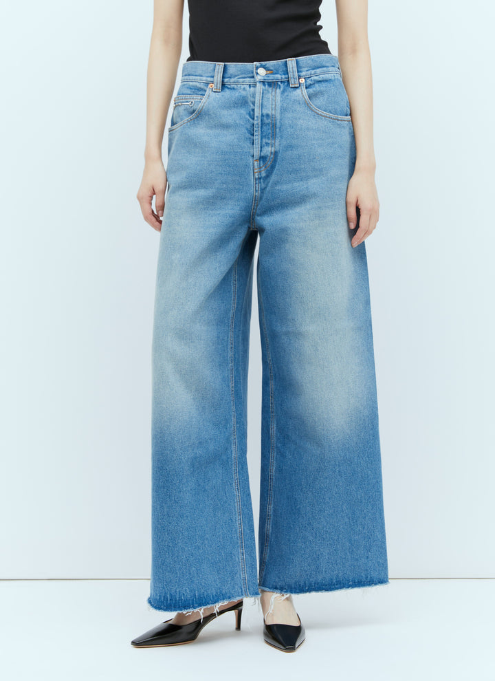 Gucci Women Denim Wide-Leg Jeans