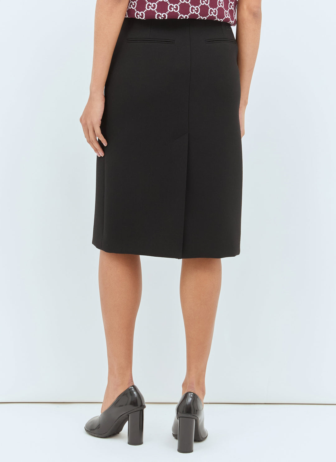 Gucci Women Light Wool Crepe Skirt