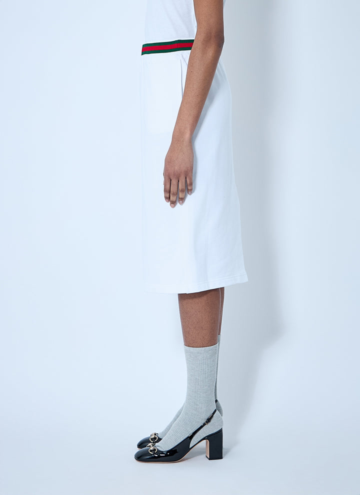 Gucci Women Cotton Jersey Skirt With Web Trim