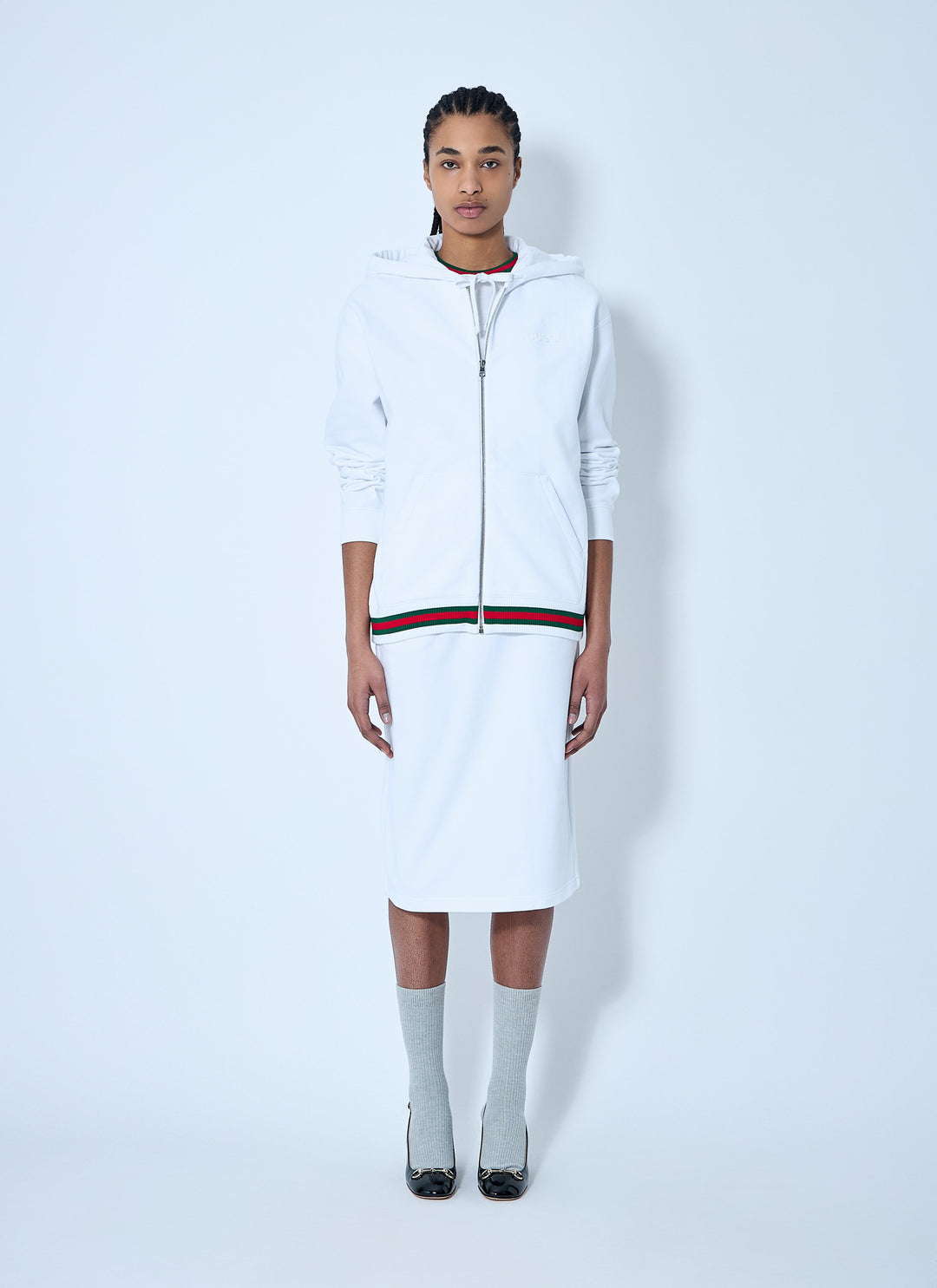 Gucci Women Web Trim Hooded Sweatshirt