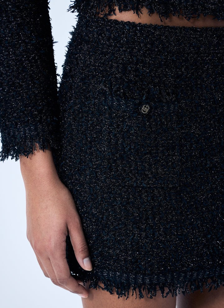 Gucci Women Lamé Woven Mini Skirt